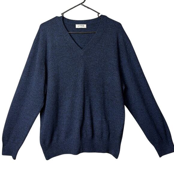 Lynon Mens Cashmere Sweater V-Neck Pullover Size 48 Designer Timeless Preppy - Picture 1 of 9